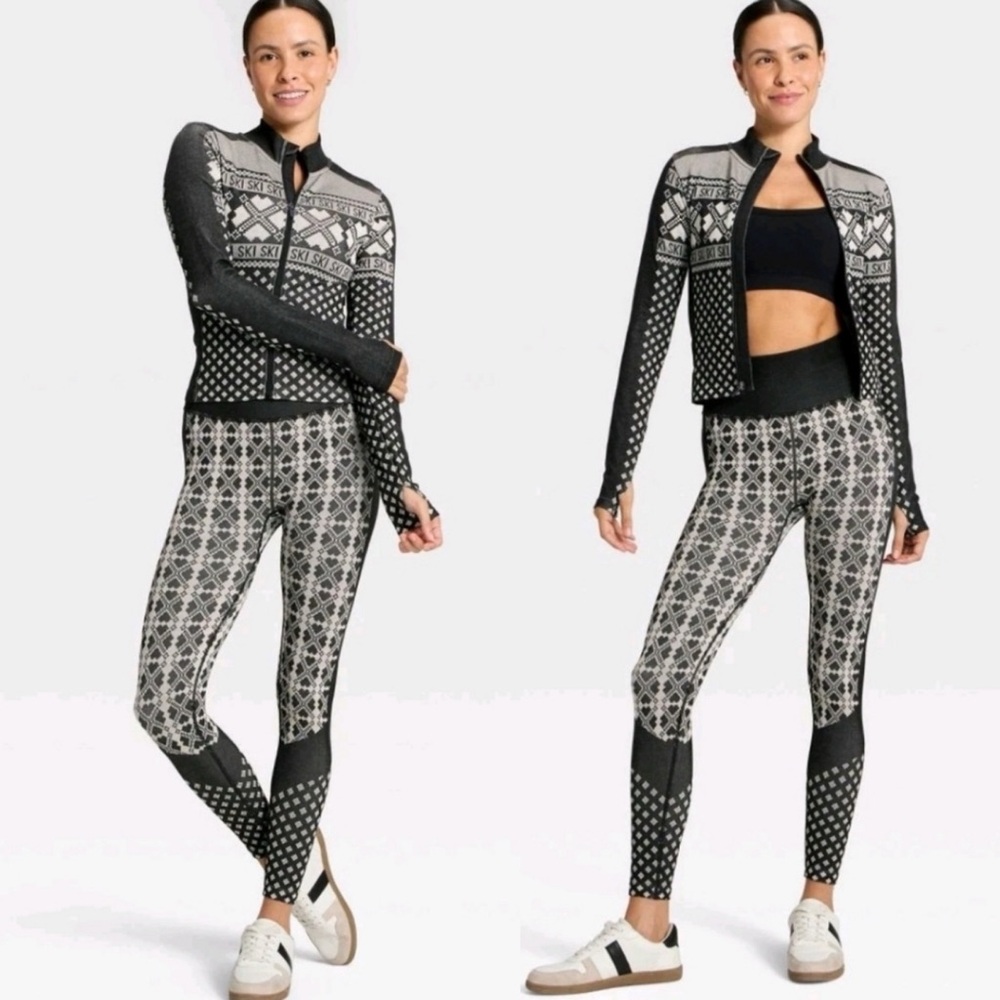 All in Motion Fair Isle Printed Leggings & Zip Jacket